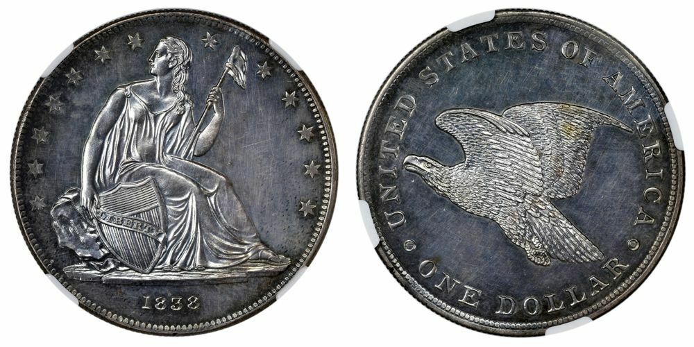 1838 Gobrecht Dollar.  Ngc Graded Proof-64.
