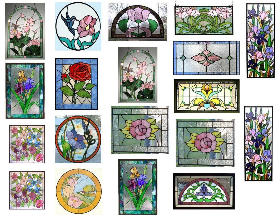 Dollhouse Miniature Shabby Chic Stained Glass Windows On Clear Stickers 1:12