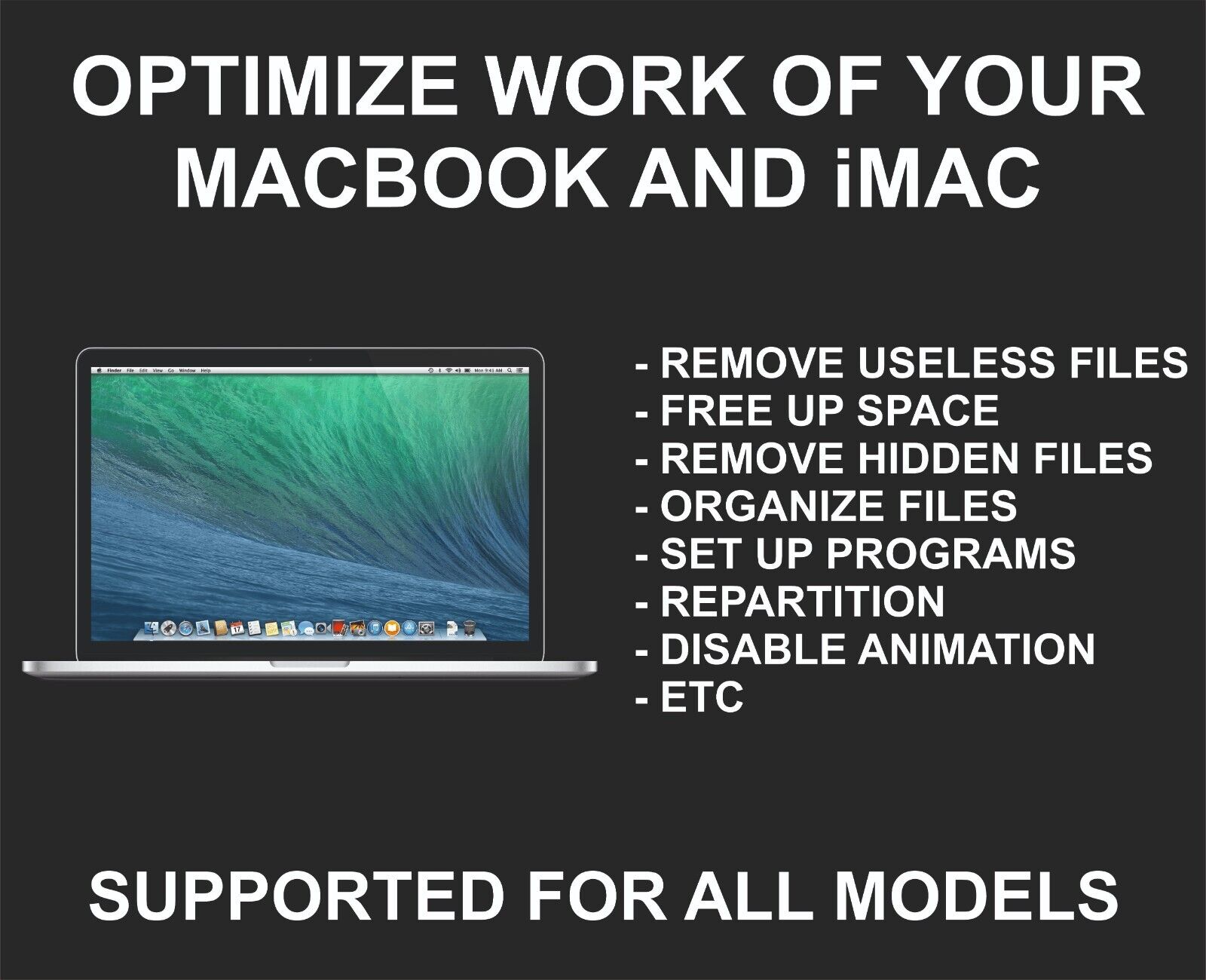 Optimize Work Of Your Macbook, Imac, Boost Speed, Remove Useless, Hidden Files