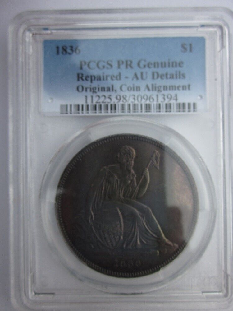 1836 Gobrecht Proof $1 Dollar Original Coin Alignment Pcgs Au Det Nice Surfaces