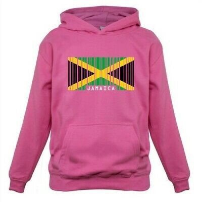 Jamaica Barcode Style Flag - Kids Hoodie Jamaican Country Travel Flags Kingston