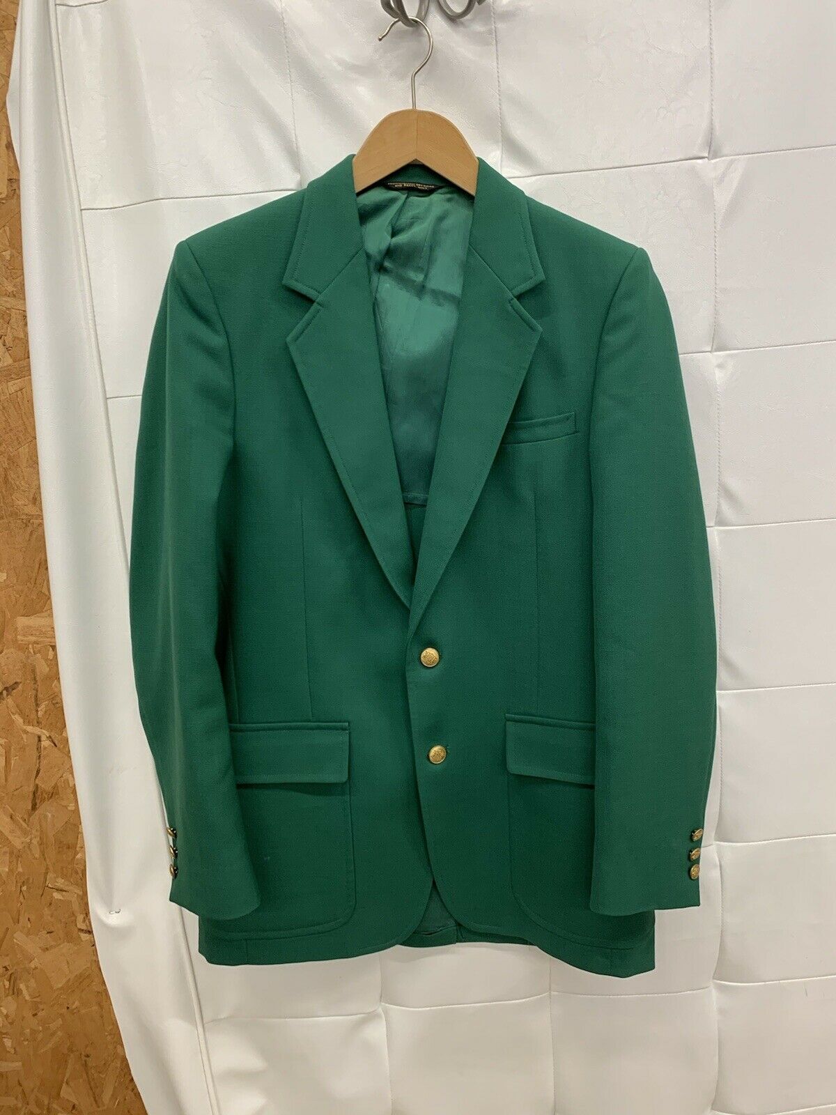 Vgc Vtg 70s Bright Green Poly Knit Blazer Flare Disco Pimp Suit 21x33
