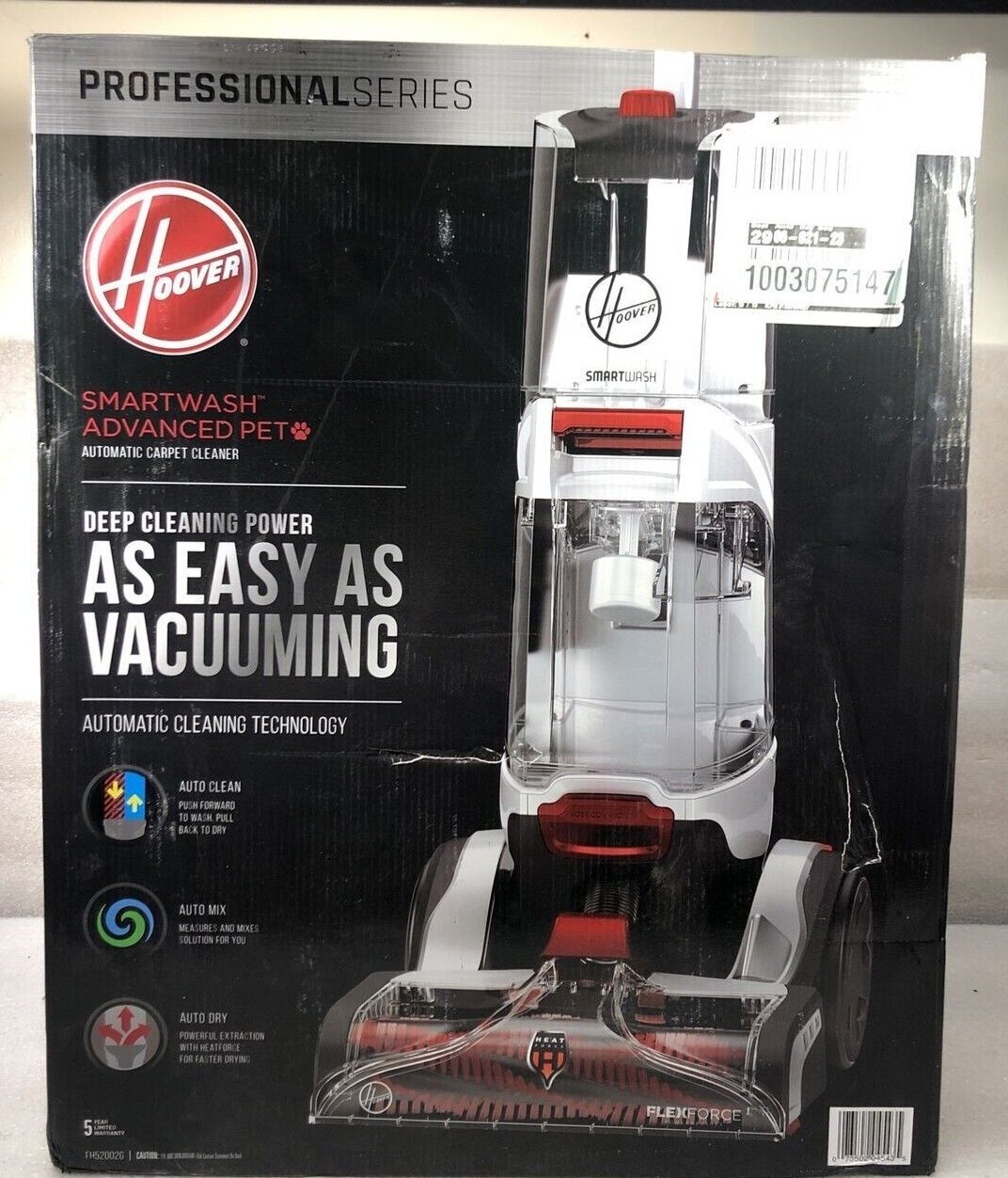 New Hoover Professional Series Smartwash Advanced Automatic Carpet Cleaner
