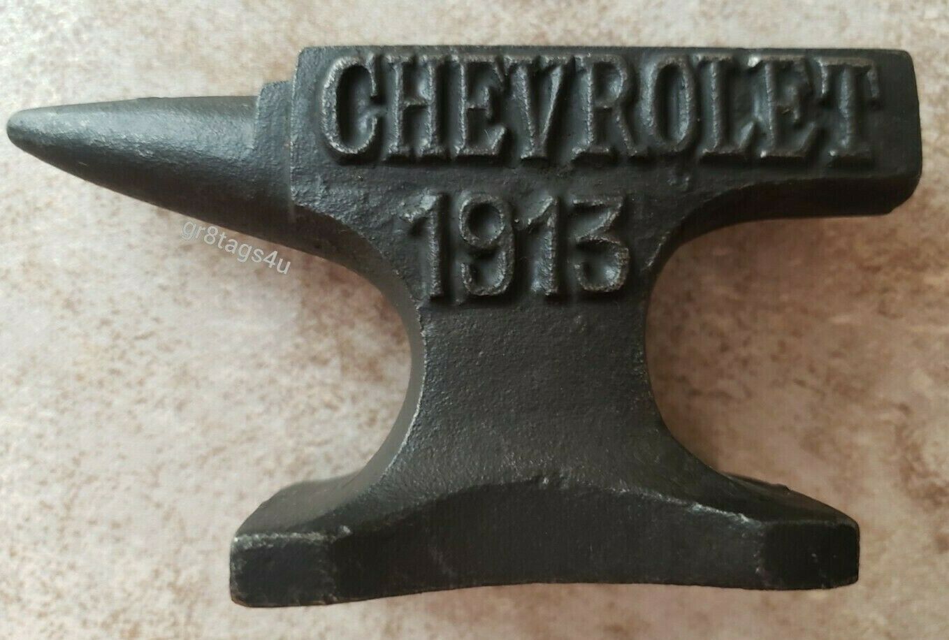 Chevrolet Tractor Rustic Cast Iron Anvil Jewelry Paperweight Hobby