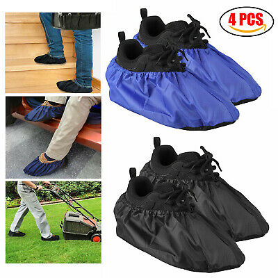 2 Pairs Waterproof Shoe Covers Washable Reusable Non Slip Overshoes Booties