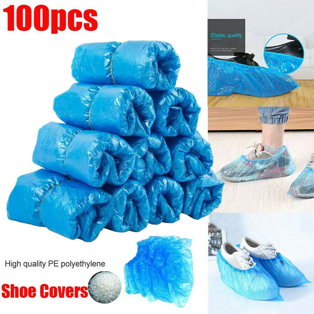 100pcs Disposable Anti Slip Boot Shoe Covers Overshoes Protective Waterproof Us