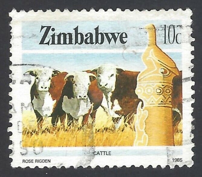 Aop Zimbabwe #497a 1985 10c Perf 14.25x13.75 Used Unpriced By Scott