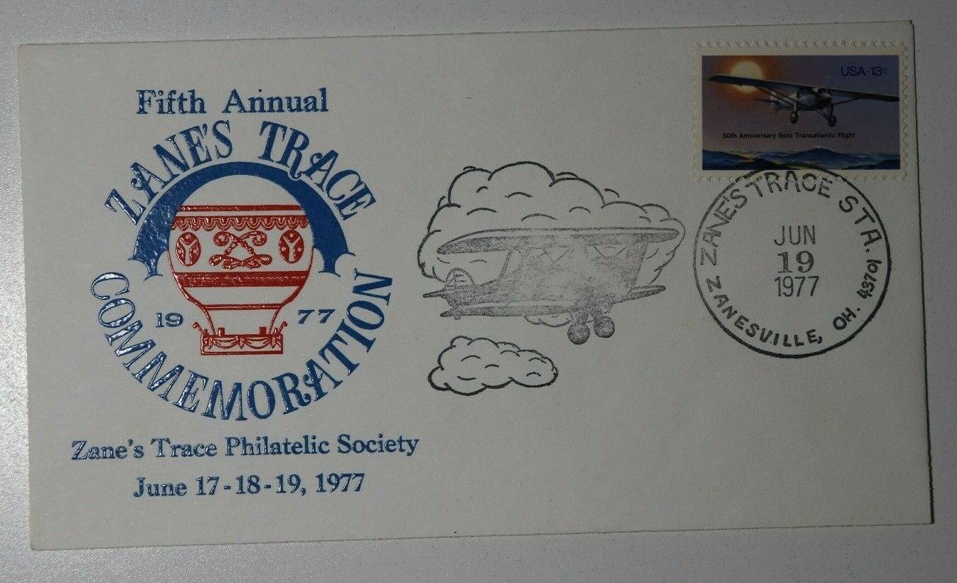 Zane's Trace Commemoration Philatelic Society Zanesville Oh 1977 Cachet Cover