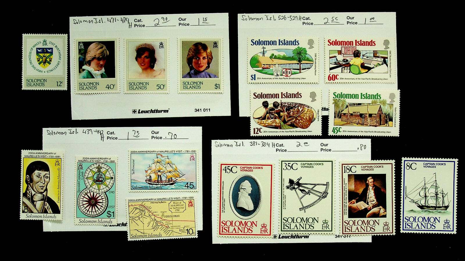 Solomon Islands Captain Cook Voyages Maurelle's Visit 16v Mint Stamps