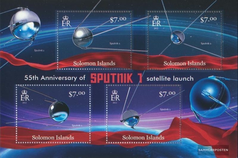 Salomoninseln 1651-1654 Sheetlet (complete. Issue.) Mnh 2013 Space (sputnik 1)