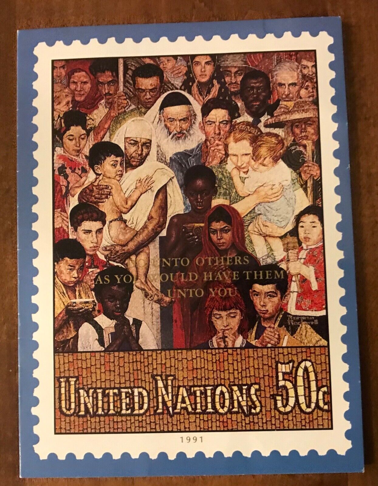1991 United Nation’s Christmas Card With Cancelled Stamp #591 - Unique